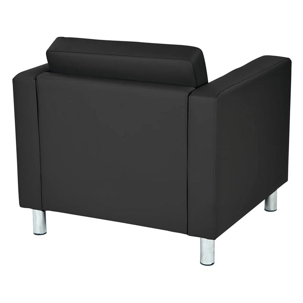 Black Faux Leather Armchair D14941