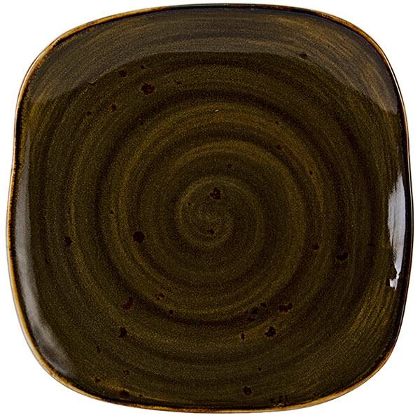 Brown Walnut Square Plate F9241