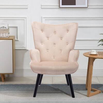 Beige Velvet Accent Chair A85994