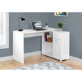 White 46-Inch Computer Desk with Storage Cabinet S2778
