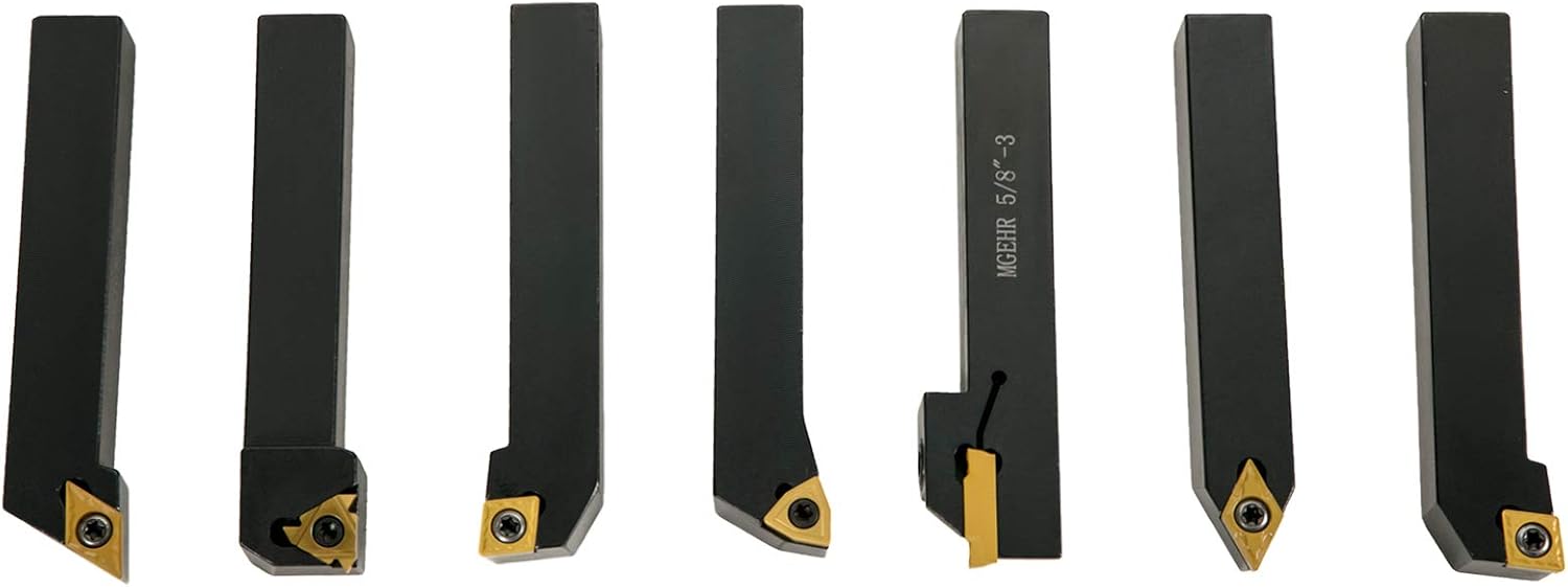 7 Pcs Carbide Lathe Turning Tool Set with Portable Case K3791