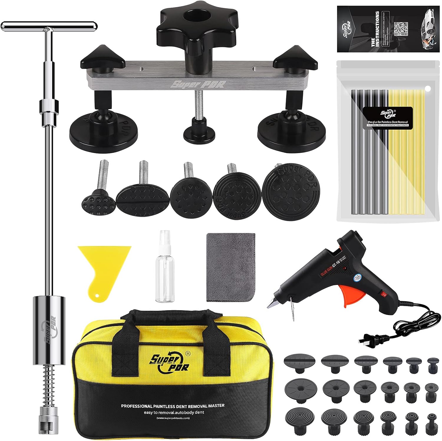 32pcs Dent Repair Tool Kit with Pulling Tabs Bridge W803