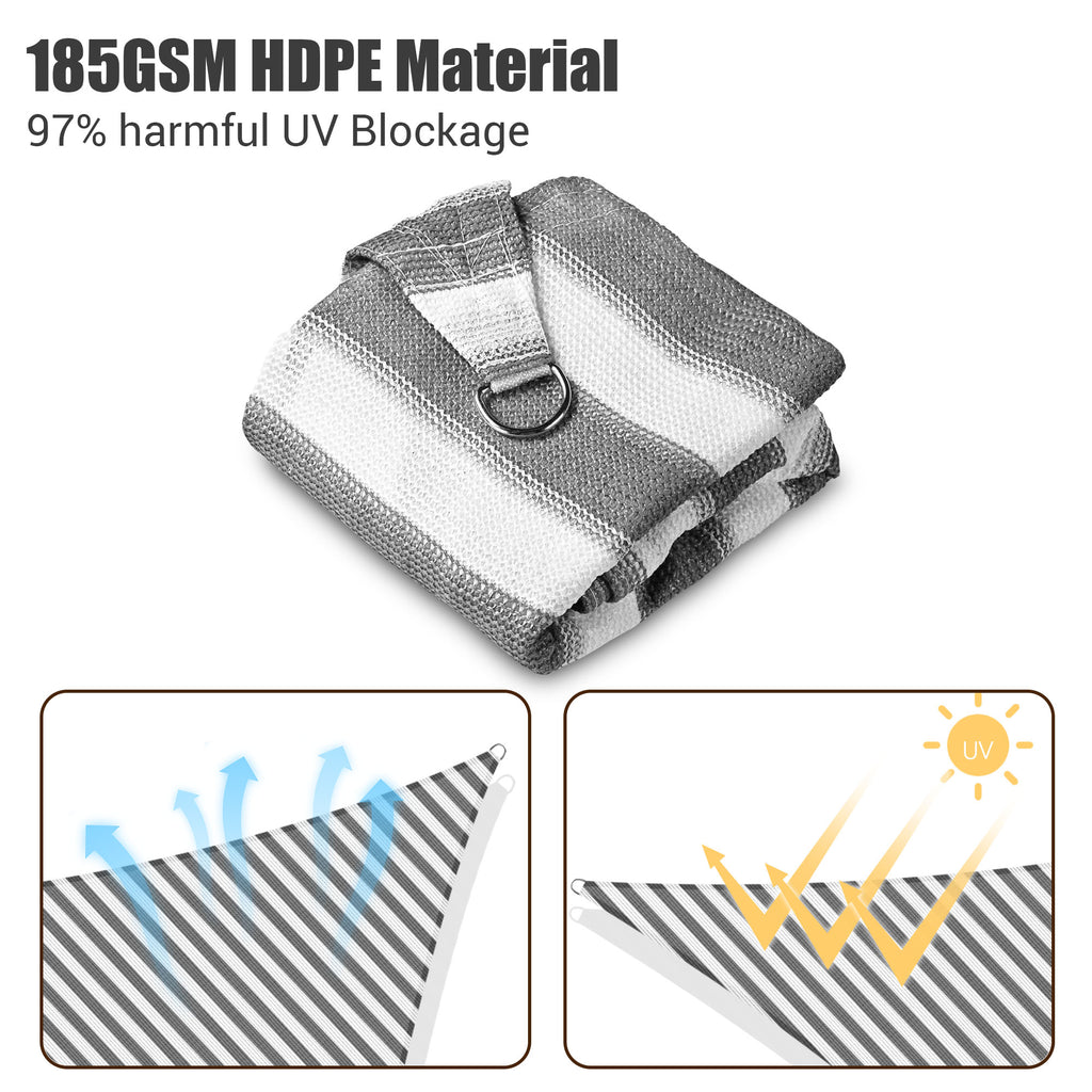 Gray+White Triangle Sun Shade Sail R4192
