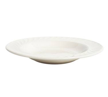 White 9.5 in. Embossed Rim Plate - 2 Dozen I691207
