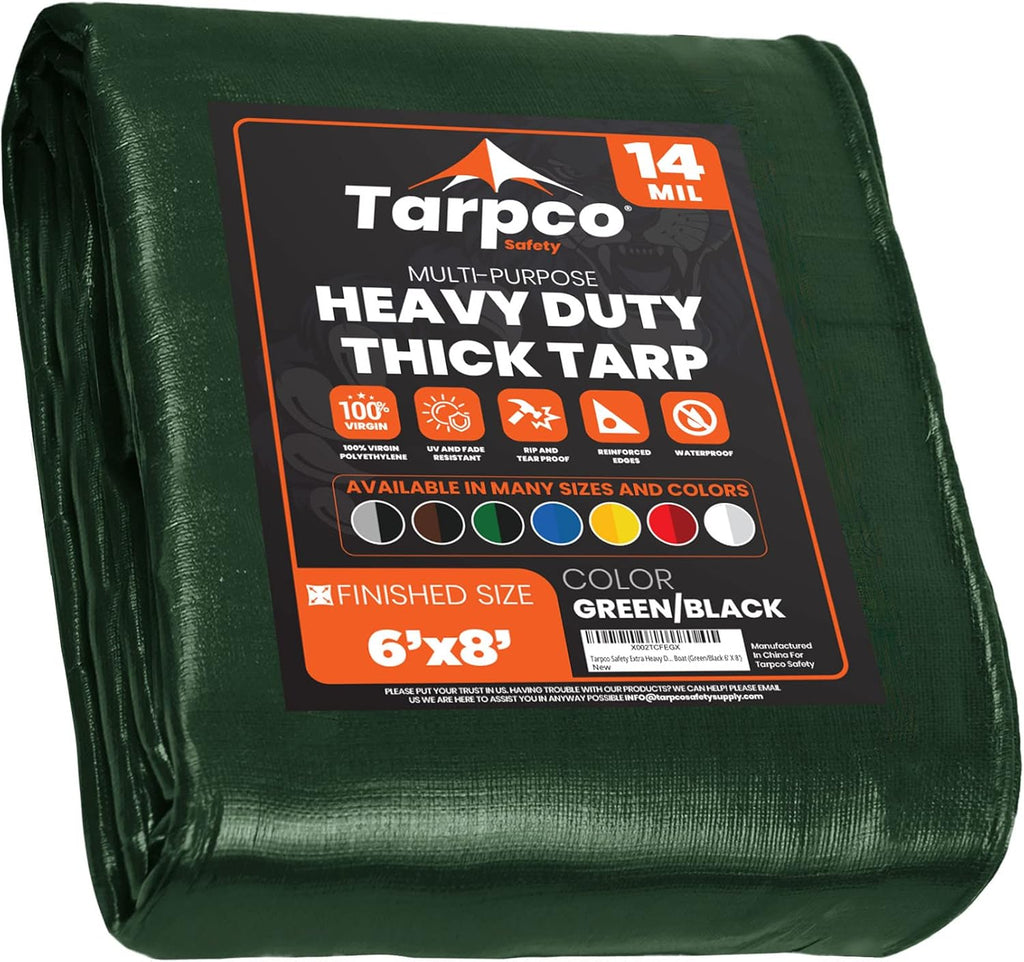 Extra Heavy Duty 14 Mil Waterproof Poly Tarpaulin with Reinforced Edges R478605