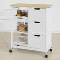 Kitchen Cart with 3 Drawers and Open Storage Shelf L93695