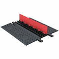 Heavy Duty 3 Channel Low Profile Cable Protector with Orange Lid and Black Ramp Q5905
