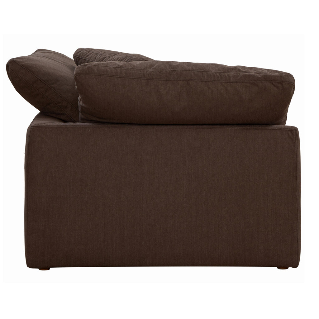 Brown Puff Fabric Slipcover for 2-Piece Loveseat Z240515