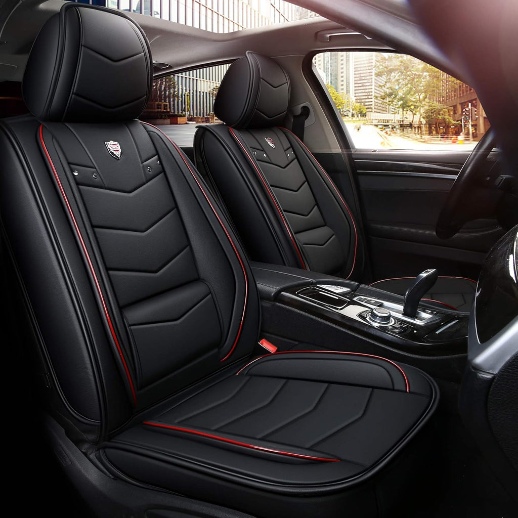2 Front Black&Red Water Proof Car Seat Cover B802413