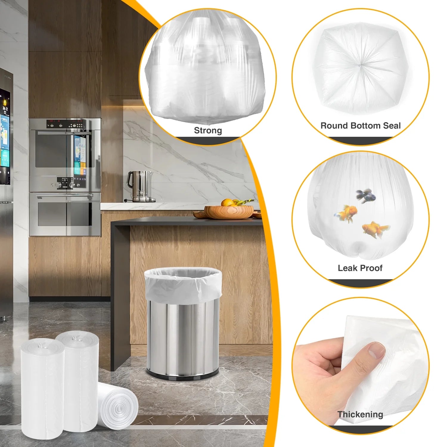 White 8 Gallon Trash Bags P137