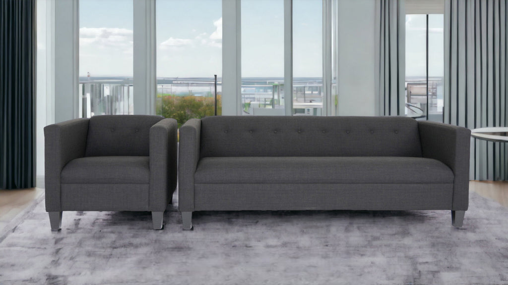 Black Chair and Sofa Set N858