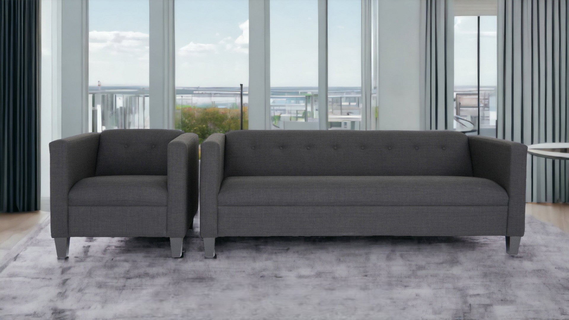 Black Chair and Sofa Set N858