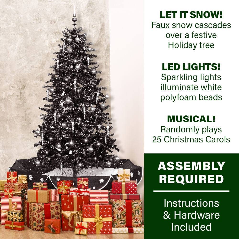 White Prelit LED Musical Christmas Tree with Umbrella Base P3723