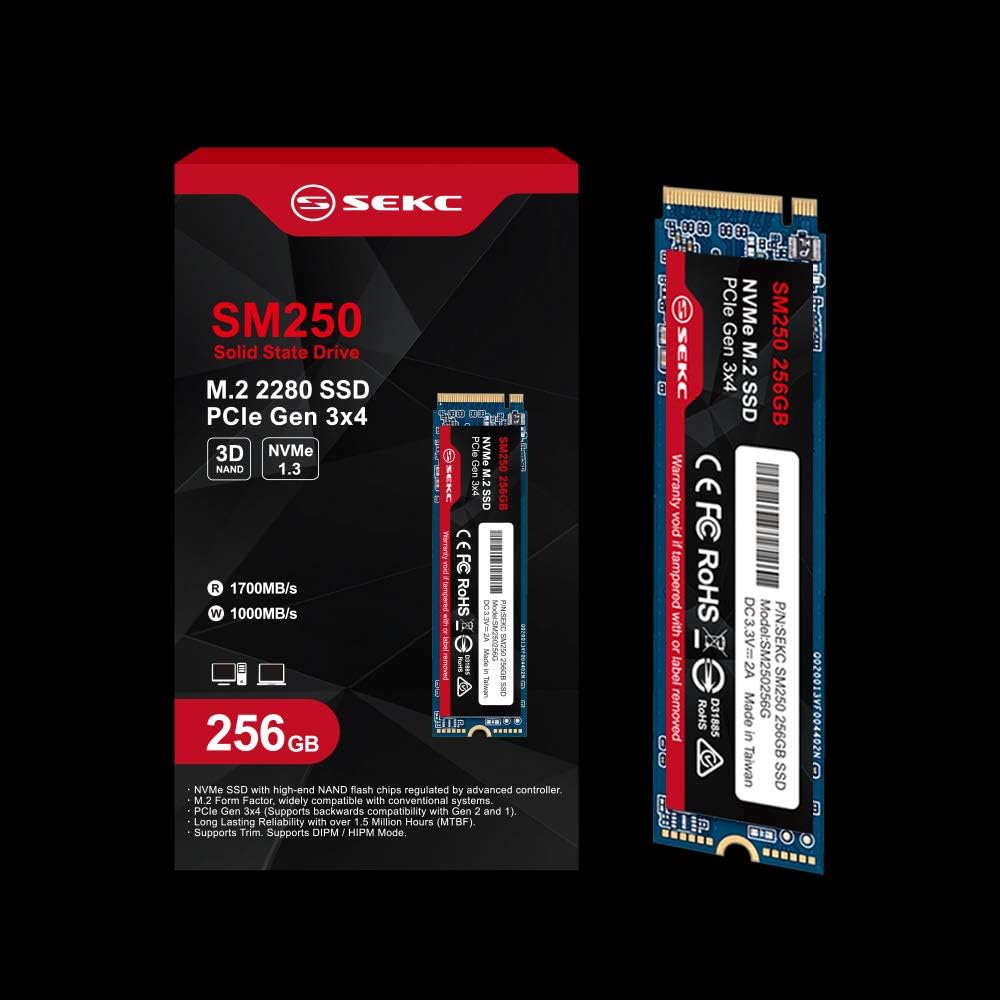 256GB NVMe M.2 2280 PCIe Gen 3x4 Internal SSD Pack of 2 M93520