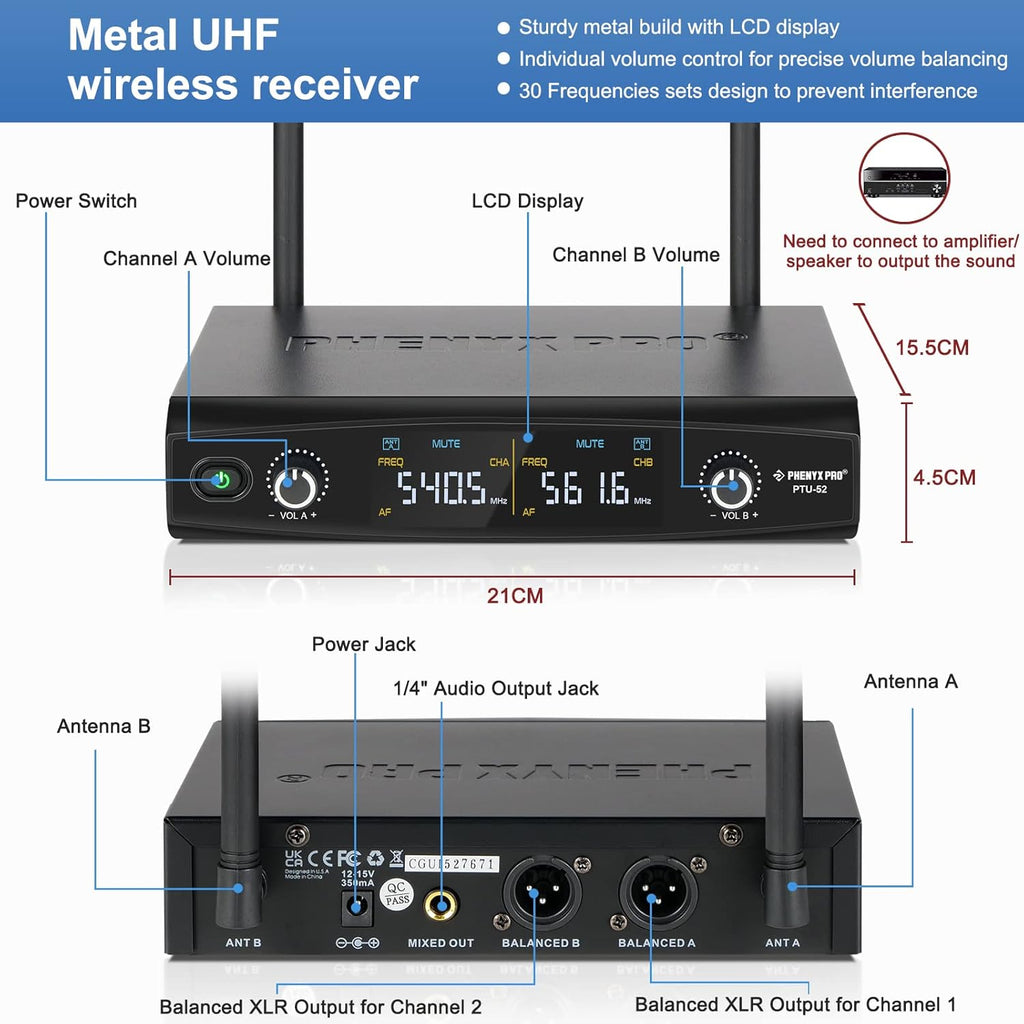 UHF Wireless Handheld Microphone System with Case M139340