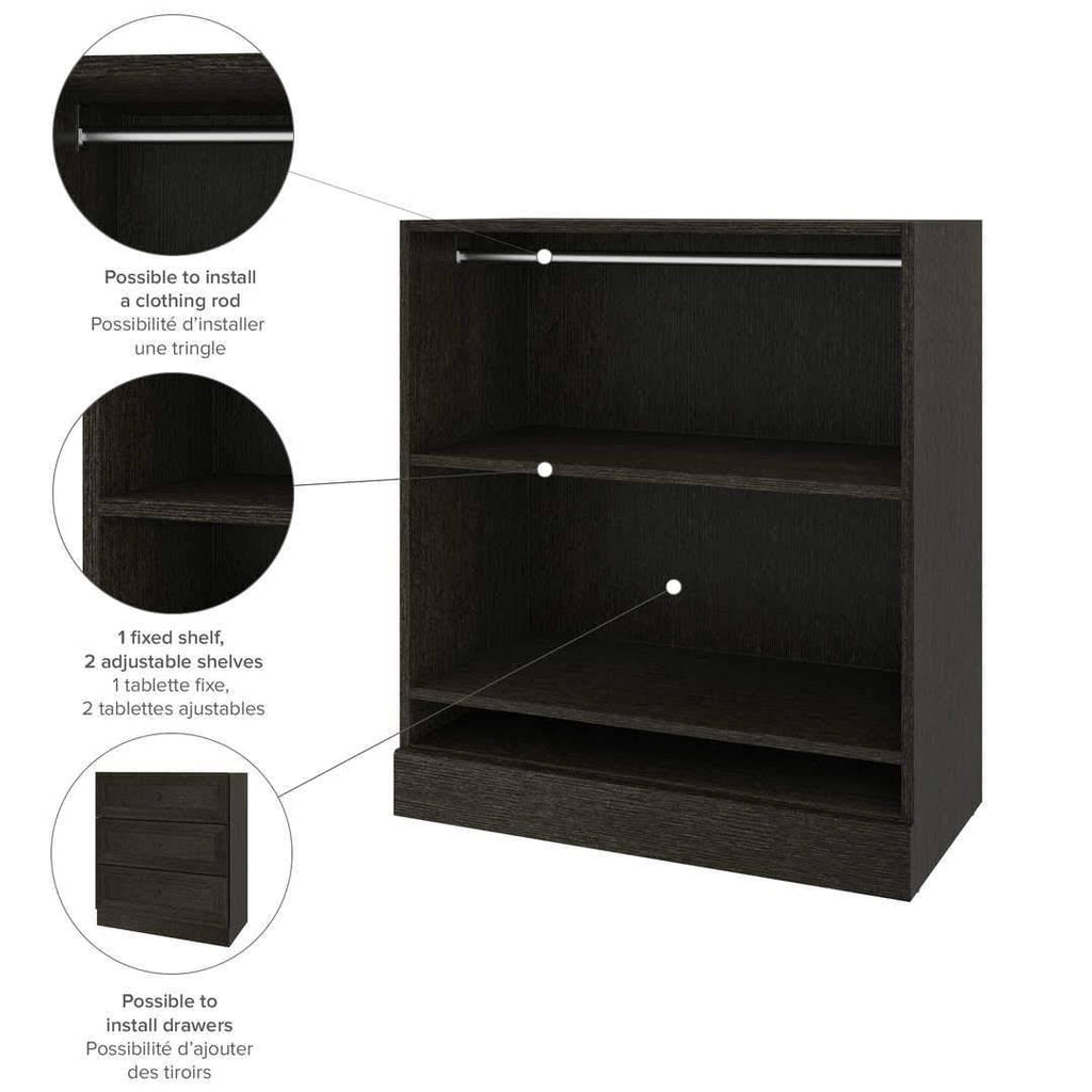 White Low Storage Unit with Rod X756