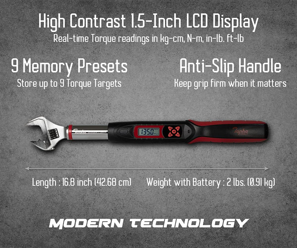 Adjustable Digital Torque Wrench 5-99.5 ft-lbs (6.8-135 N-m) H294