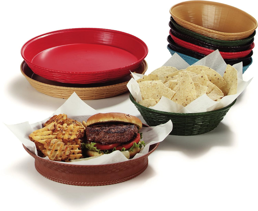 Round Serving Basket, 9", Black (Pack of 12) C1159