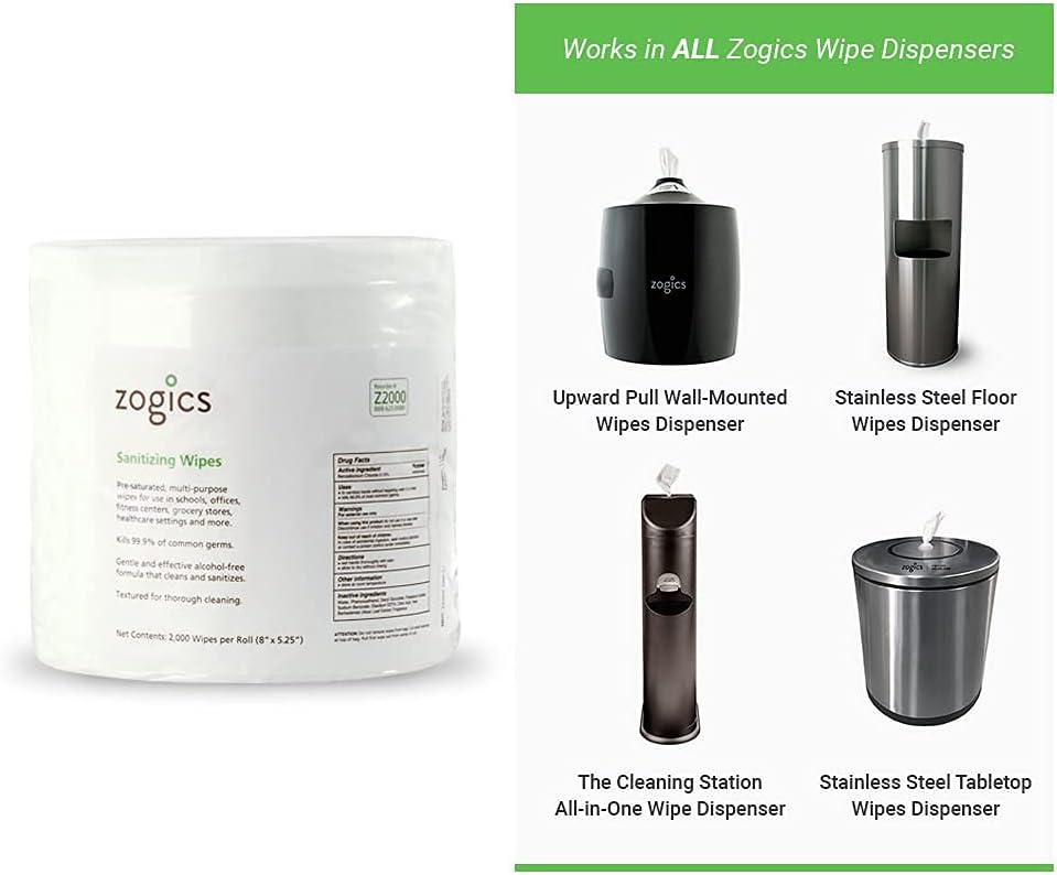 Sanitizing Wipes, 2,000 Wipes per Roll, Case of 4 Rolls M4174