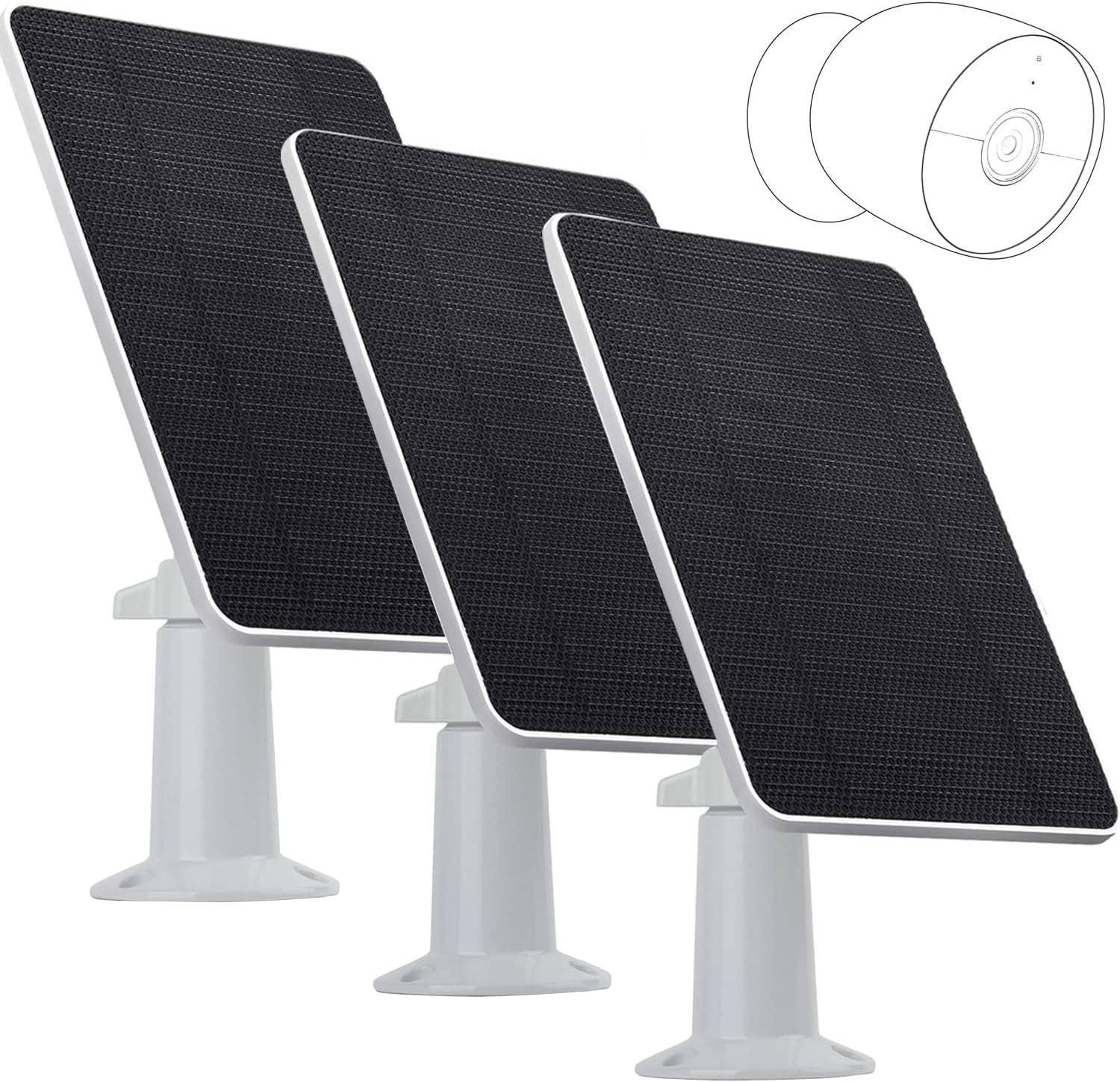 3PACK White IP65 Weatherproof Solar Panel Q69253