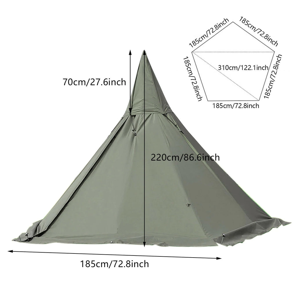 Pyramid Tent 4-Season Portable 2 People 7.2ft Height Z474031