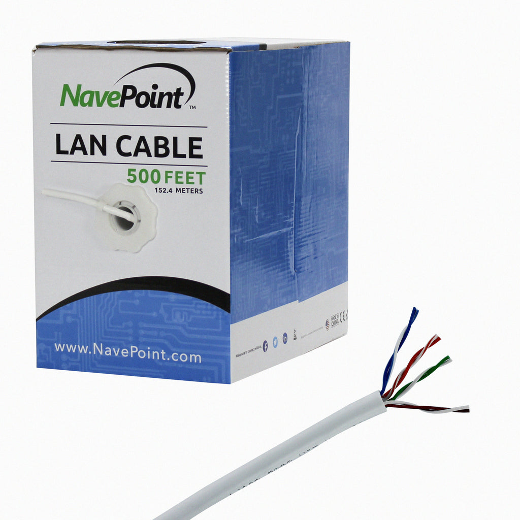 Cat6 Bulk Network Cable Ethernet UTP CCA 500 ft White G811