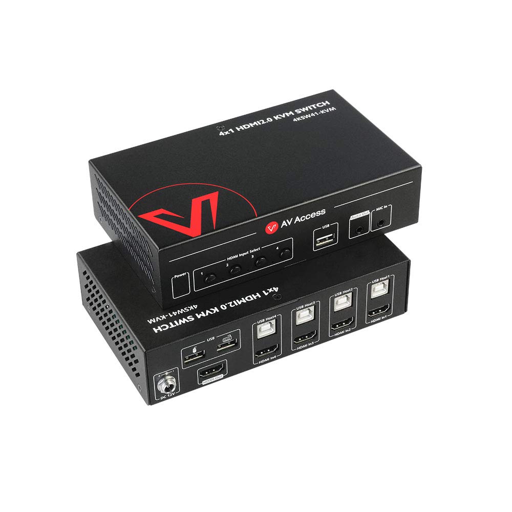 KVM Switch 4 Port HDMI 2.0 4K@60Hz HDR10 USB Switch D23171