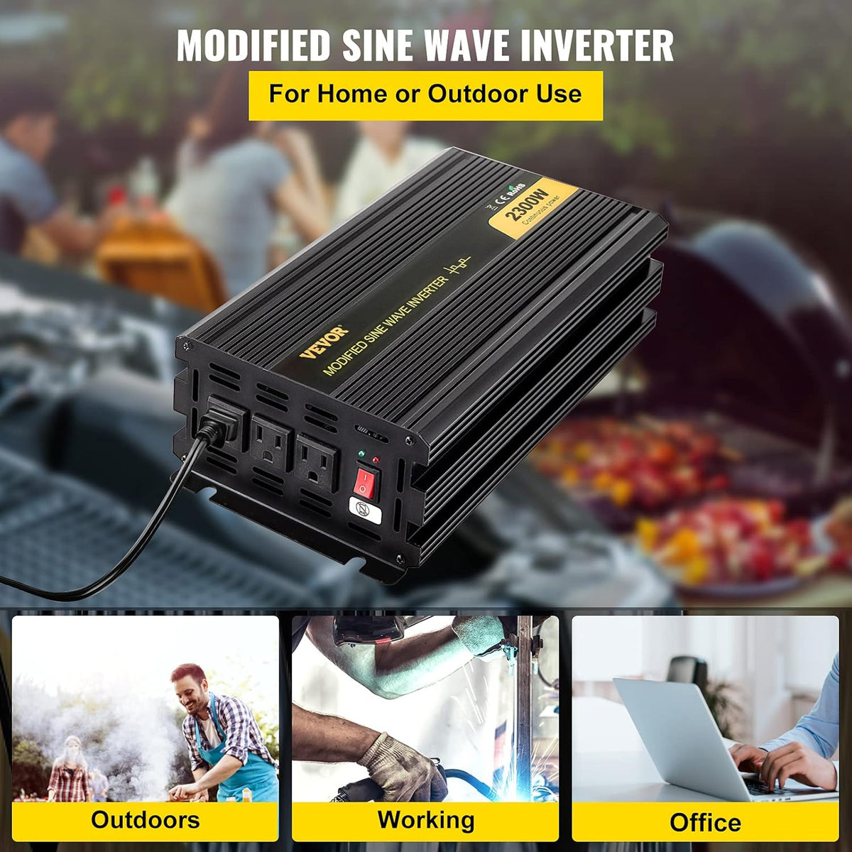 2300W Modified Sine Wave Power Inverter with LCD Remote Controller J17141