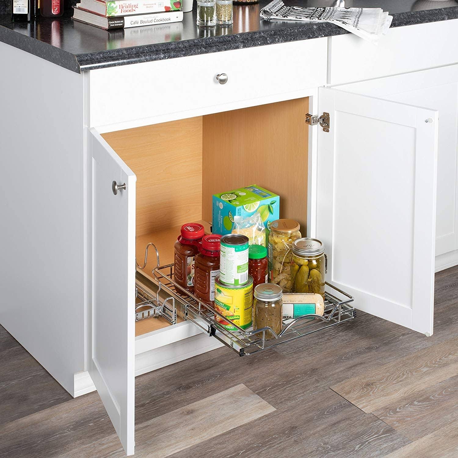 Chrome Slide Out Cabinet Organizer O158273