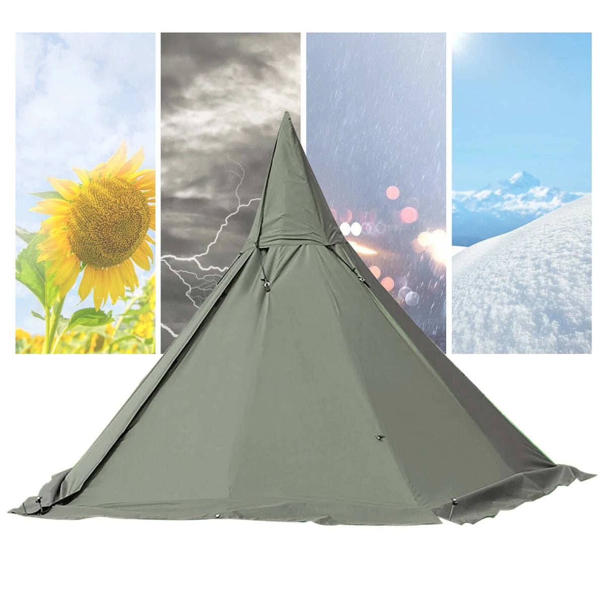 Pyramid Tent 4-Season Portable 2 People 7.2ft Height Z474031