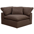 Brown Puff Fabric Slipcover for 2-Piece Loveseat Z240515