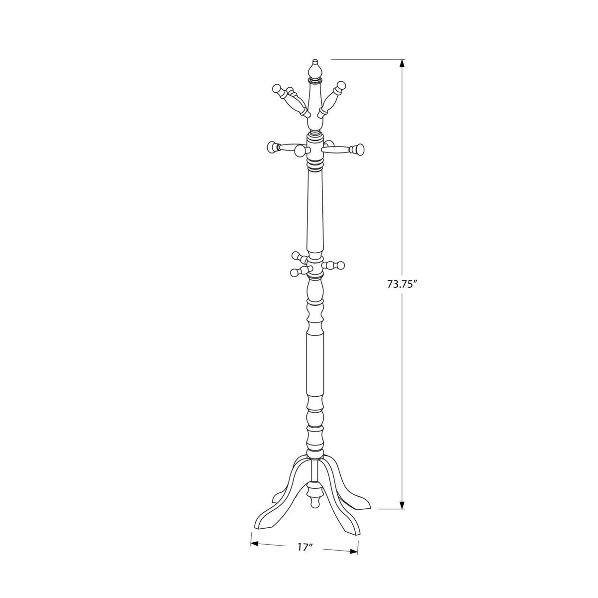 Antique White Wood Coat Rack I851695