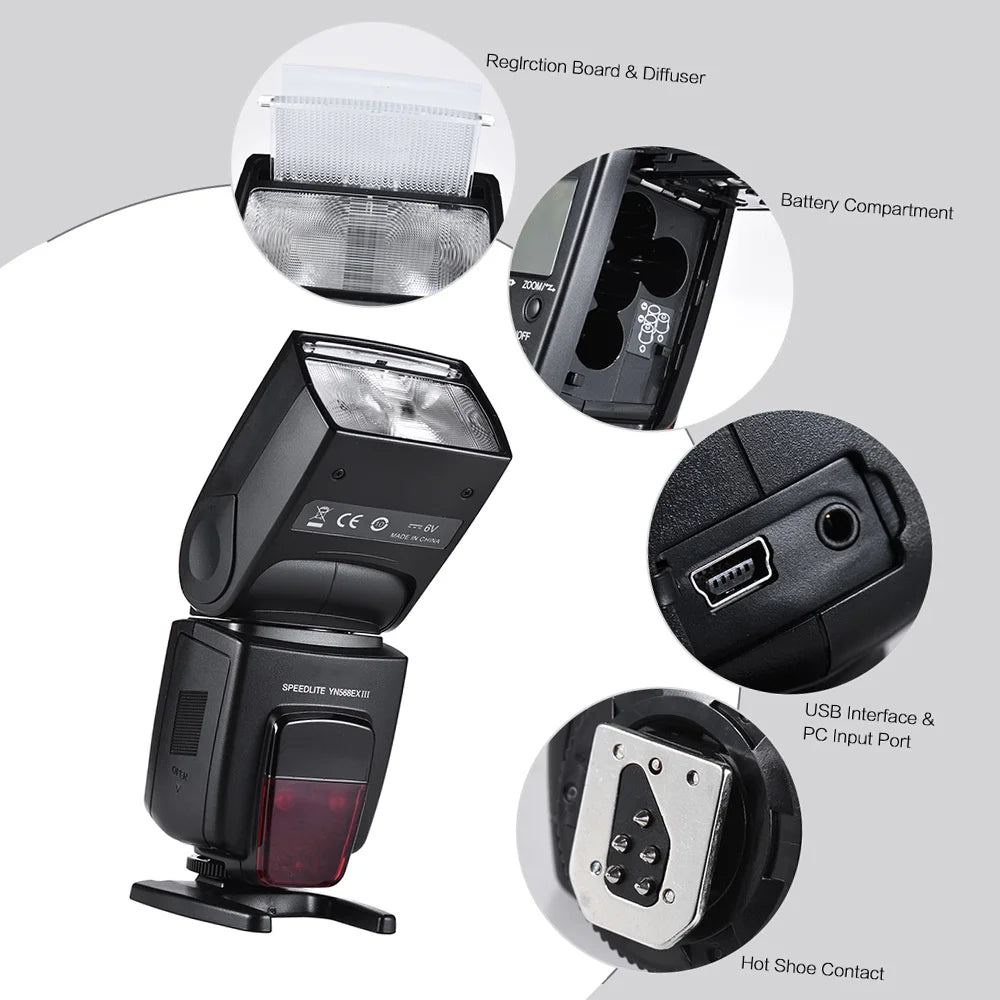 YN568EX III Wireless TTL Flash Speedlite with GN58 High Speed Sync for DSLR Camera A970