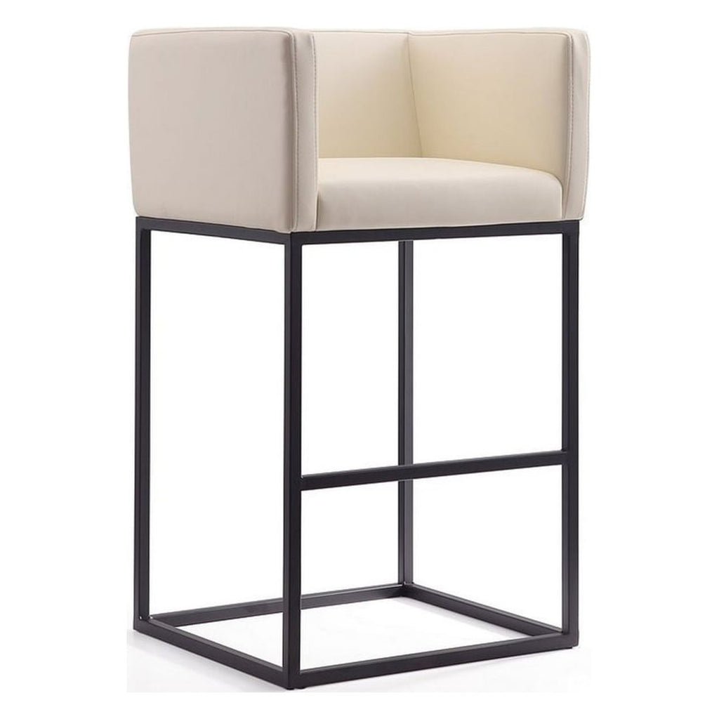 Cream and Black Metal Barstool Set of 2 A3458