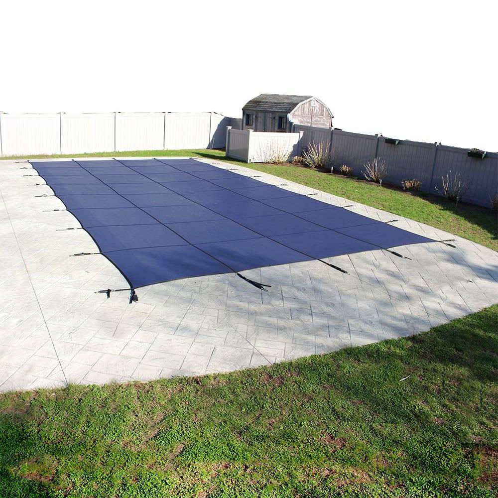 Blue Mesh Safety Cover for Swimming Pool, 16ftx32ft P765