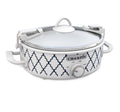 Oval Slow Cooker - White/Blue - 2.5 qt L1499
