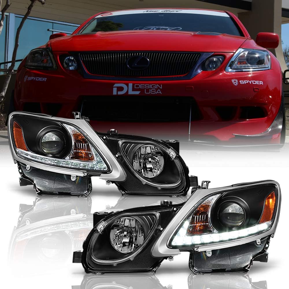 Smoked Lens LED Strip Projector Headlights D447