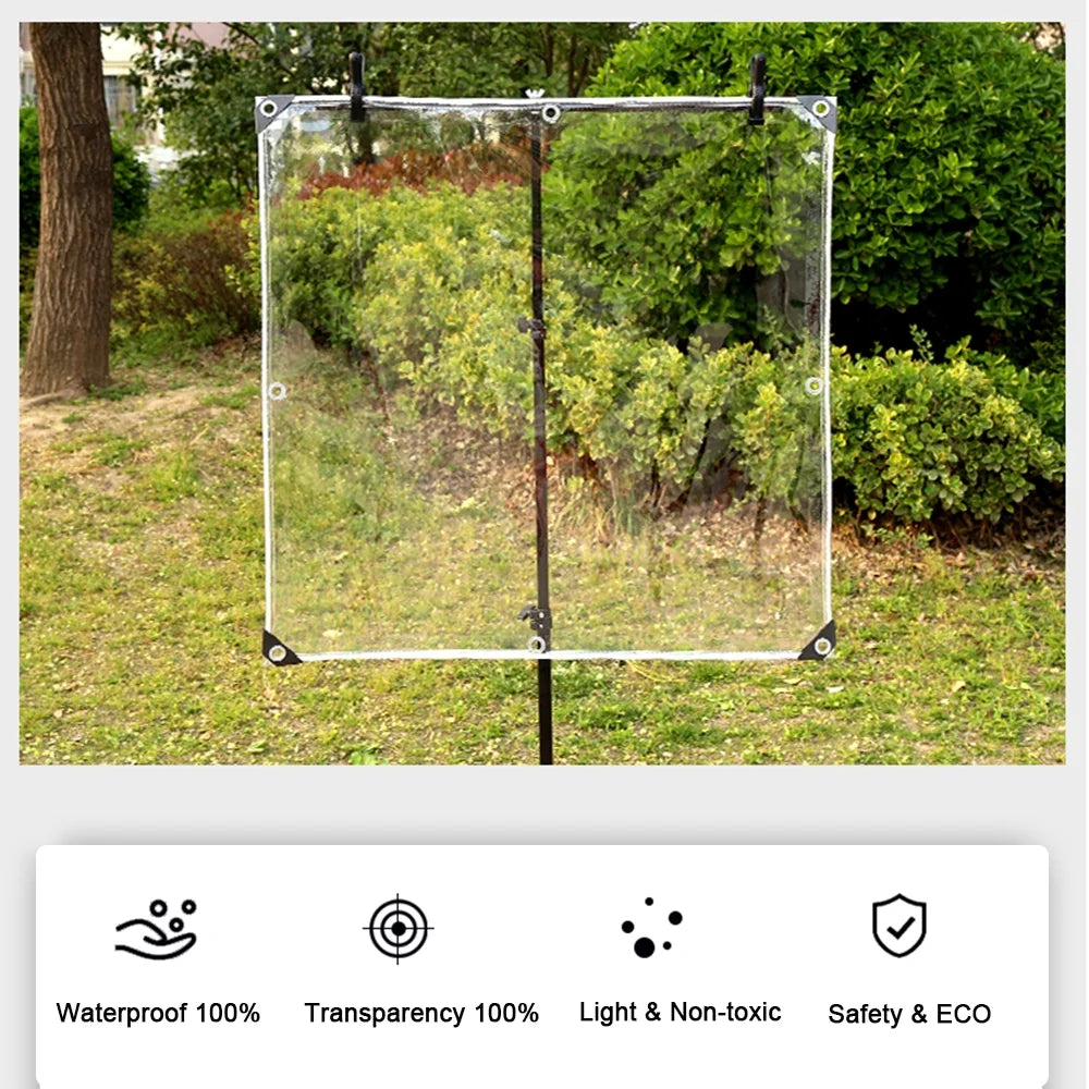 Clear Tarps Heavy Duty PVC Vinyl 13.8 Mil Tarpaulin with Metal Grommets Z58067