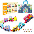 Wooden Farm Animals Train Set Toy K6228