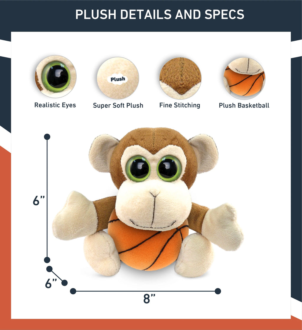 Monkey Stuffed Animal with Basketball Plush, 6 Inches Q10962