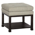 Espresso Wide Tufted Square Ottoman with Storage H111569
