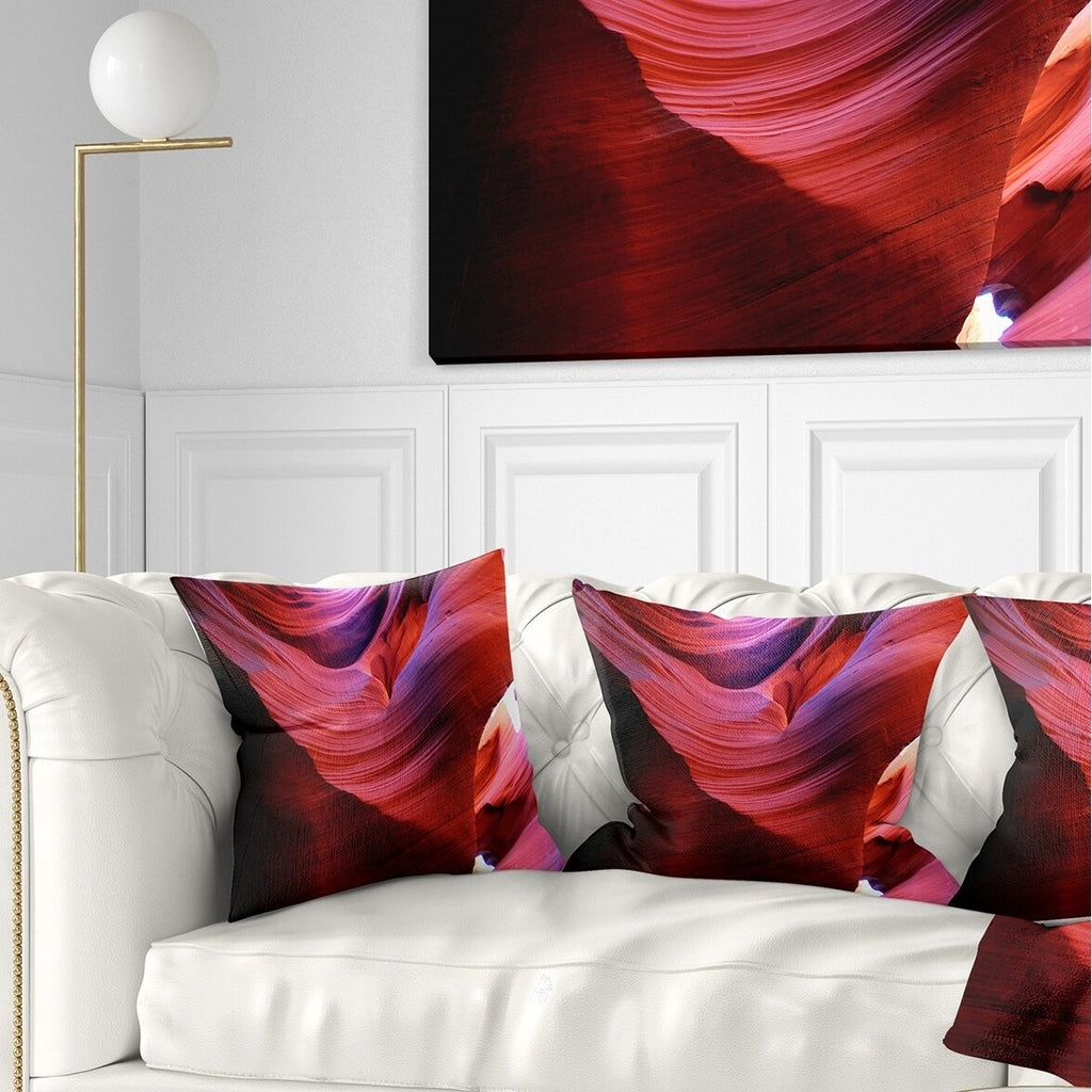 Antelope Canyon Light Rays Landscape Photography Throw Pillow 18 in. x 18 in. A82084