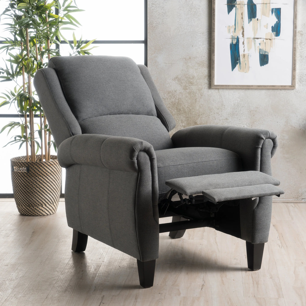 Charcoal Fabric Recliner I5841