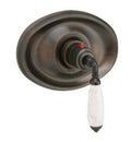Satin Chrome Thermostatic Shower Trim with Beige Marble Lever Handle Y217288