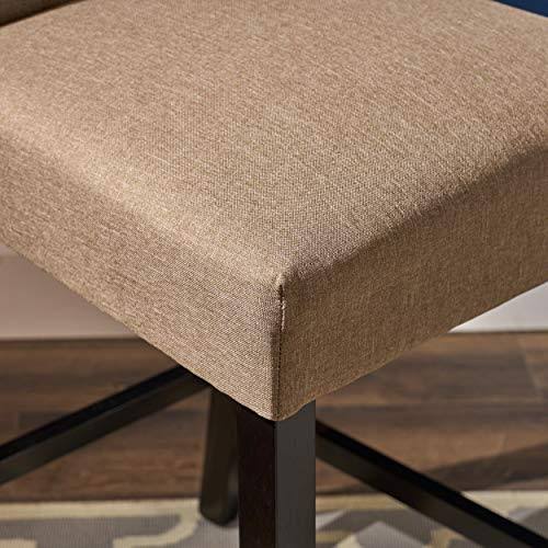 Mocha Brown Fabric Counter Stool Set of 2 D9864