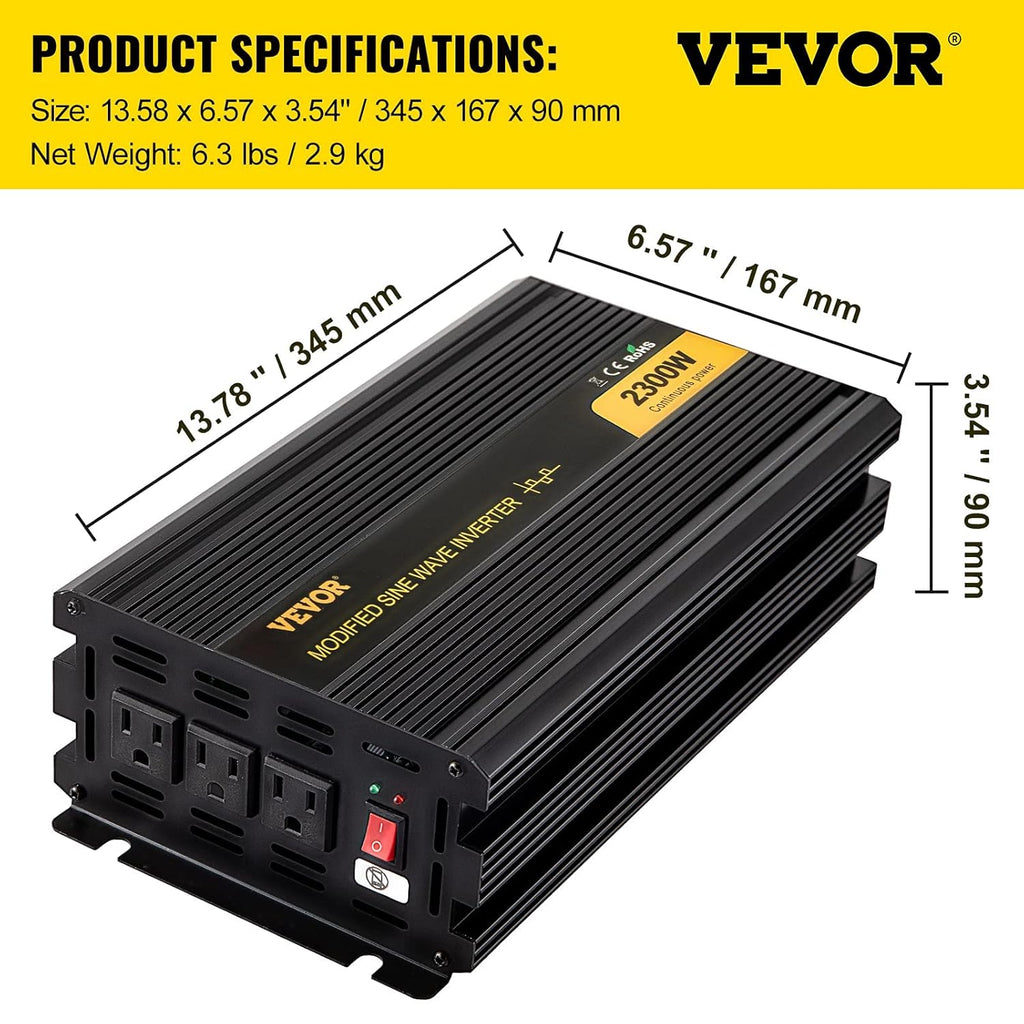 2300W Modified Sine Wave Power Inverter with LCD Remote Controller J17141