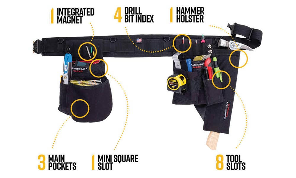 Black Medium Carpenter Tool Belt N8031
