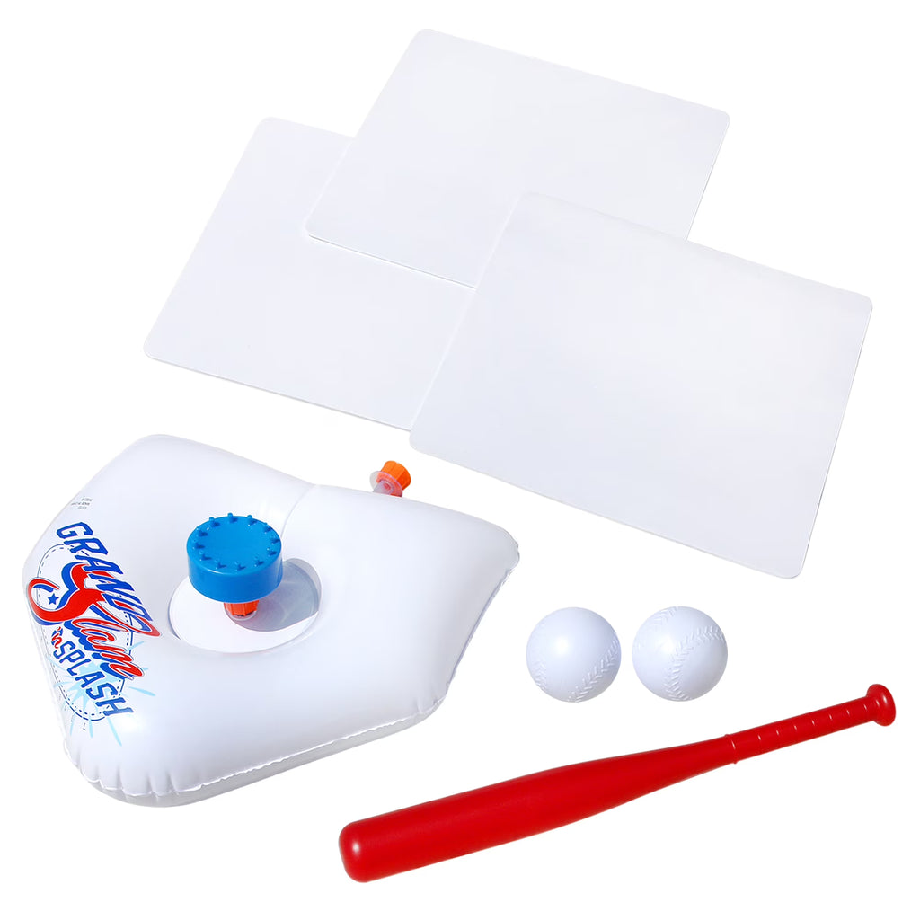 Splash & Slam Baseball Tee & Sprinkler Water Sports Game with Plastic Bat, 2 Plastic Balls, Home Plate & Bases R99672
