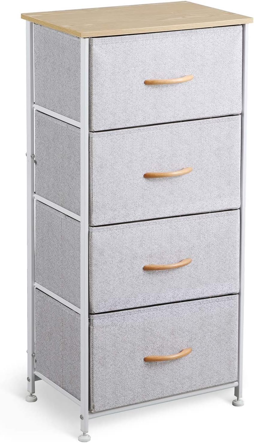 Black/Rustic Brown 4 Drawer Fabric Nightstand Dresser H981546