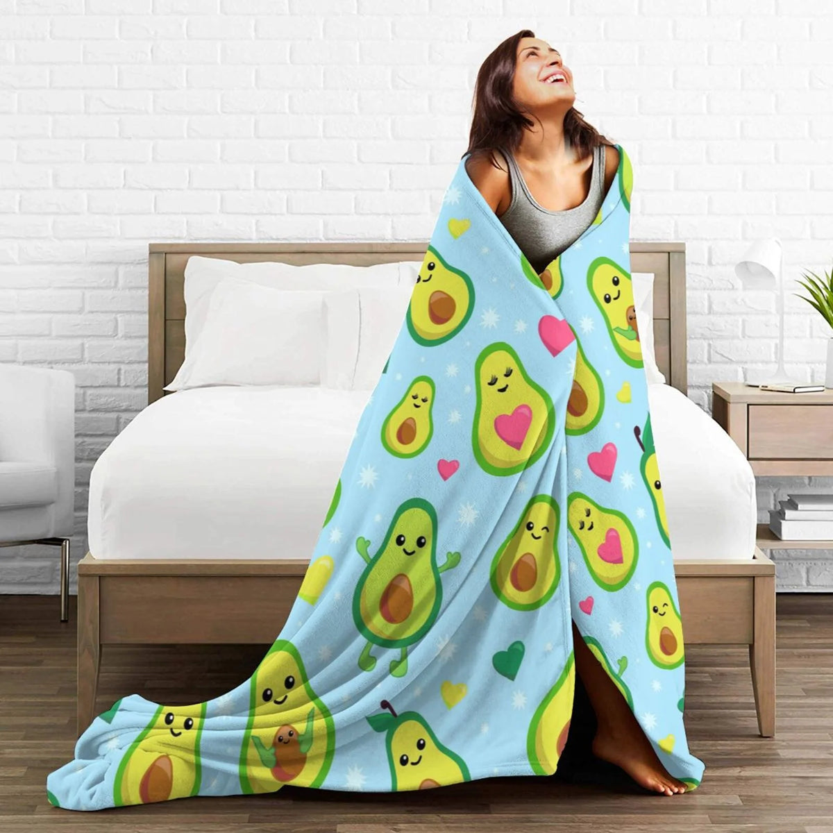 Fleece Plush Cartoon Avocado Flannel Blanket (40"X30") C17504